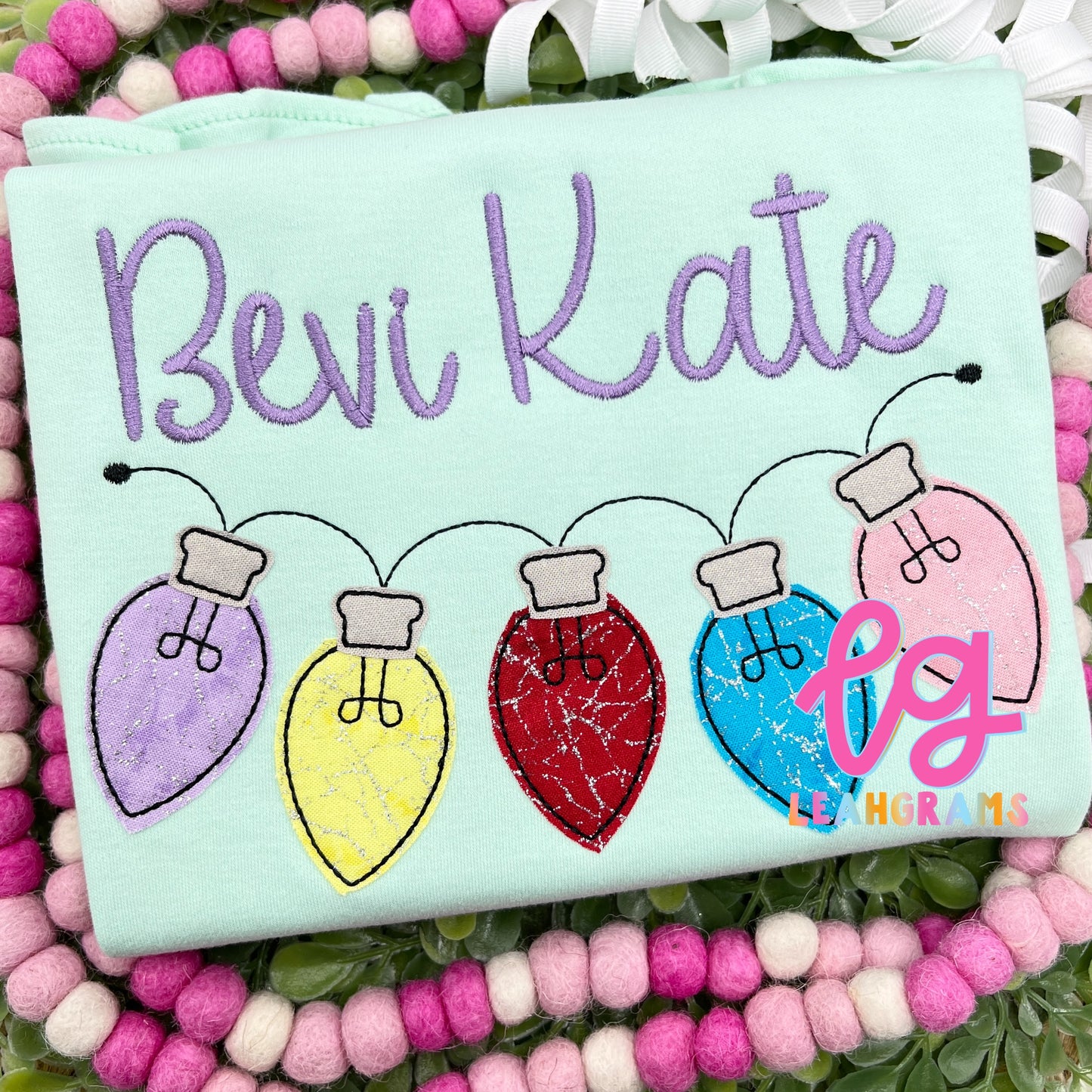 String Lights with Name Applique Shirt