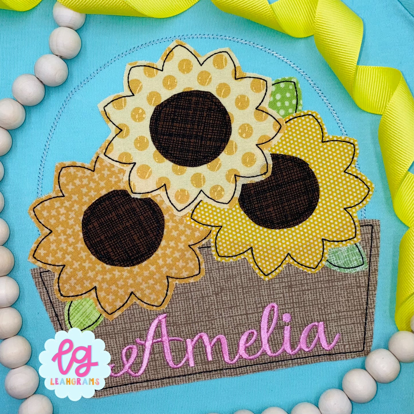Flower Planter with Name Appliqué Shirt
