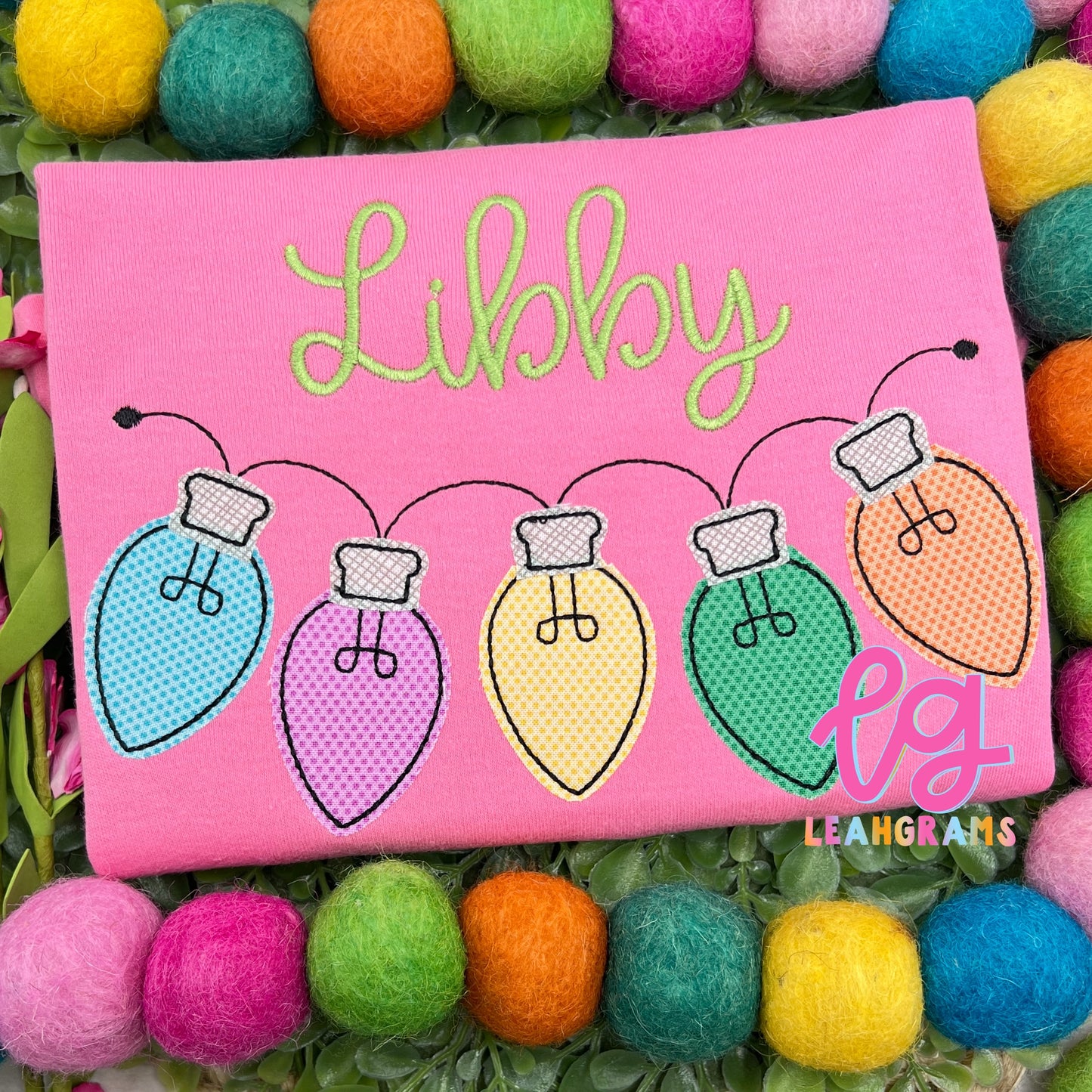 String Lights with Name Applique Shirt