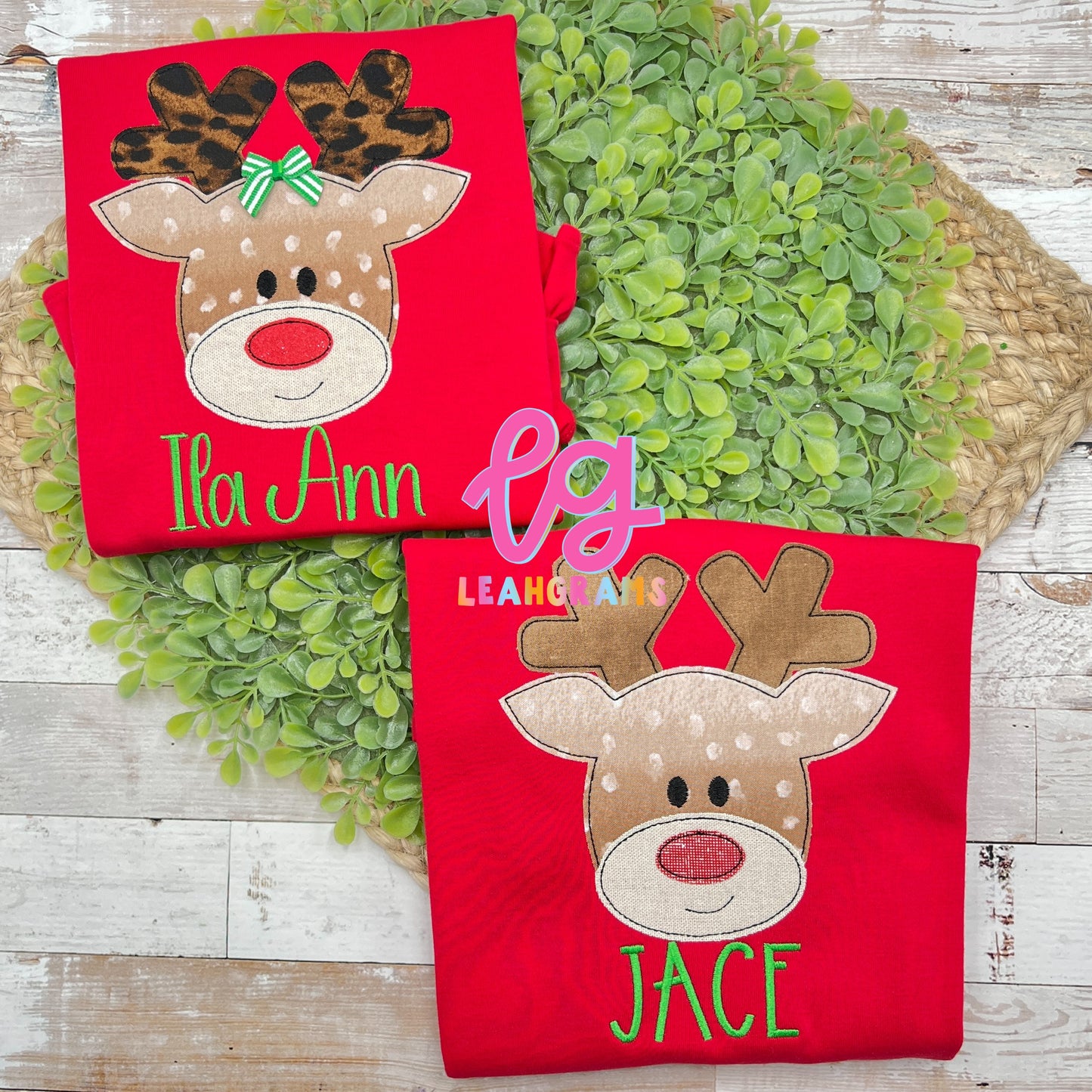 Cutesy Reindeer (With or Without Bow) Applique Shirt
