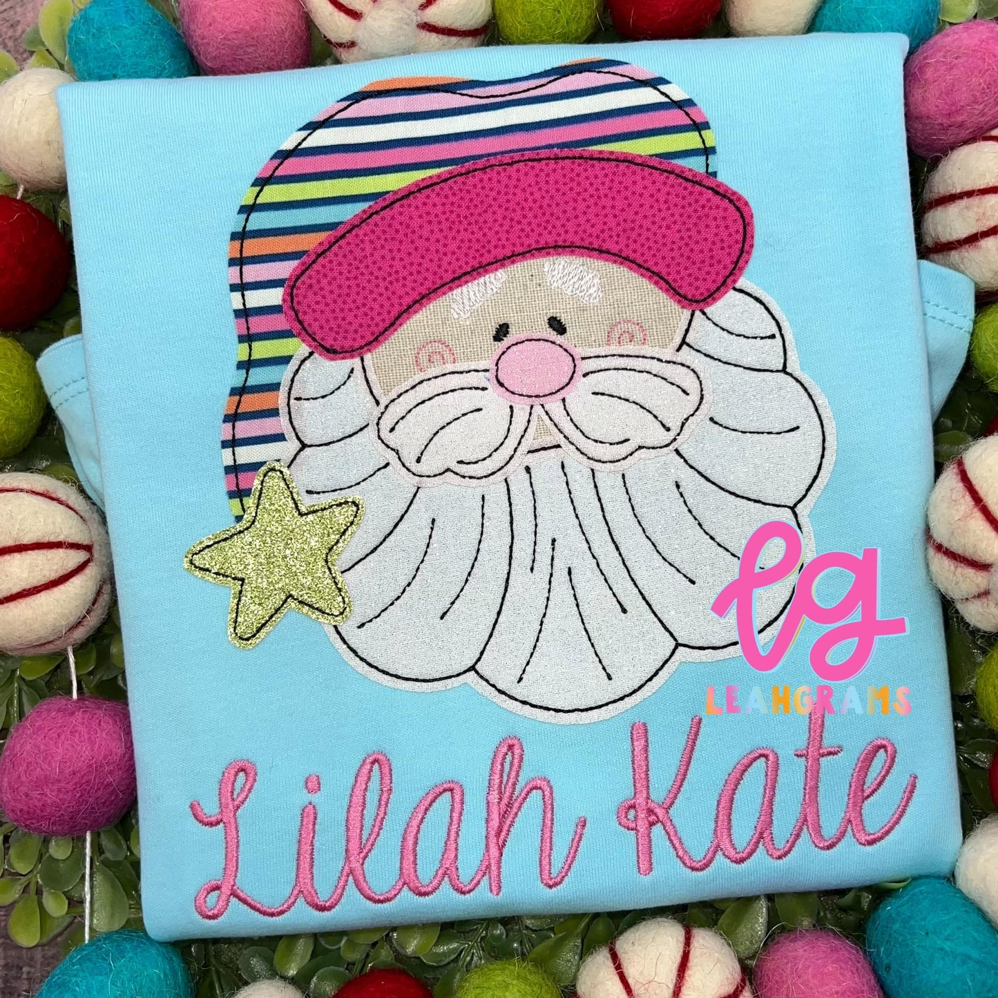 Santa Applique Shirt- Girl