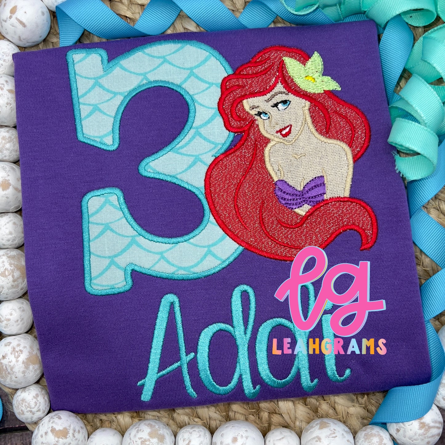 Red Hair Mermaid Themed Birthday Shirt