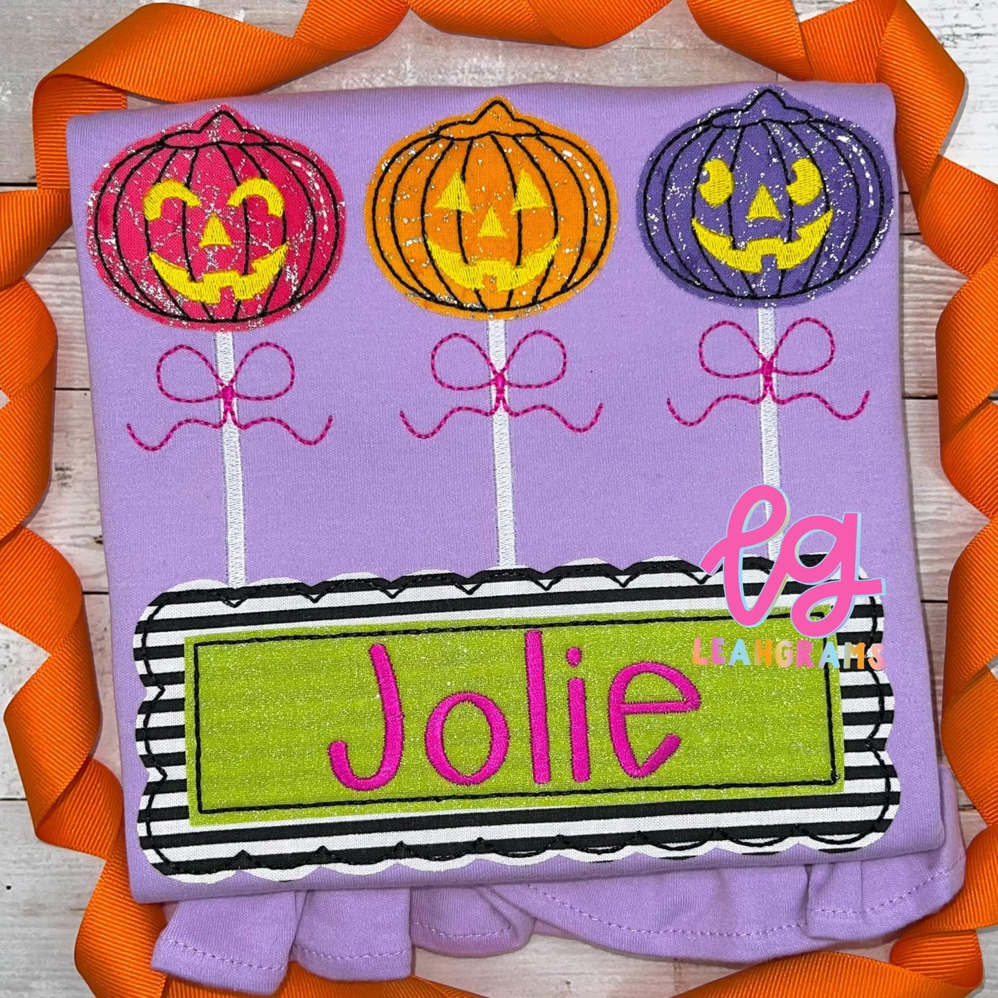 Lollipop Pumpkin Name Shirt