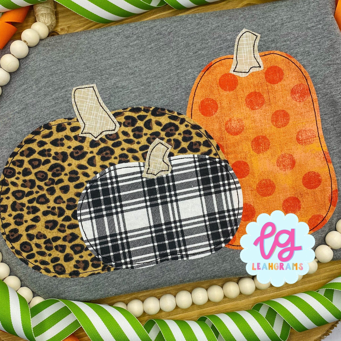 Adult Assorted Pumpkins Appliqué Shirt