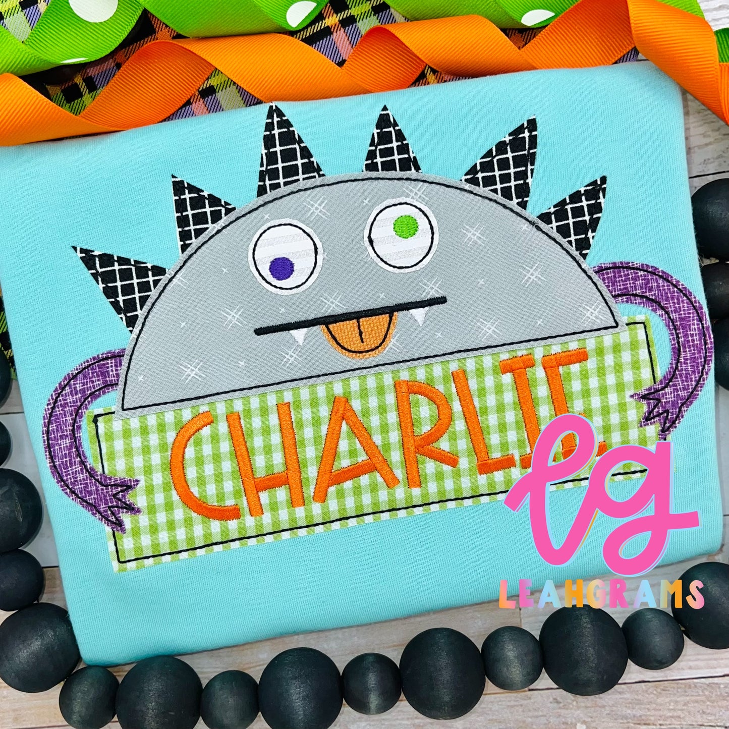Halloween Monster Appliqué Name Shirt