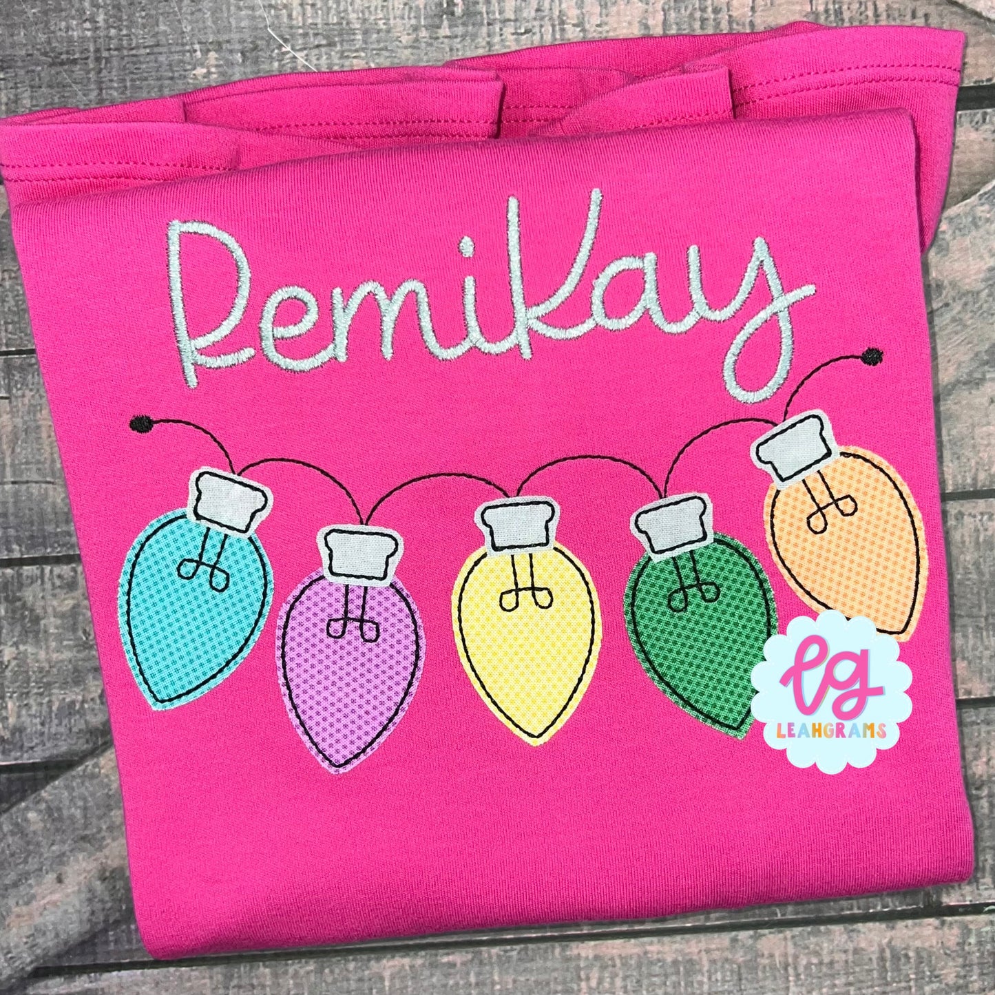 String Lights with Name Applique Shirt