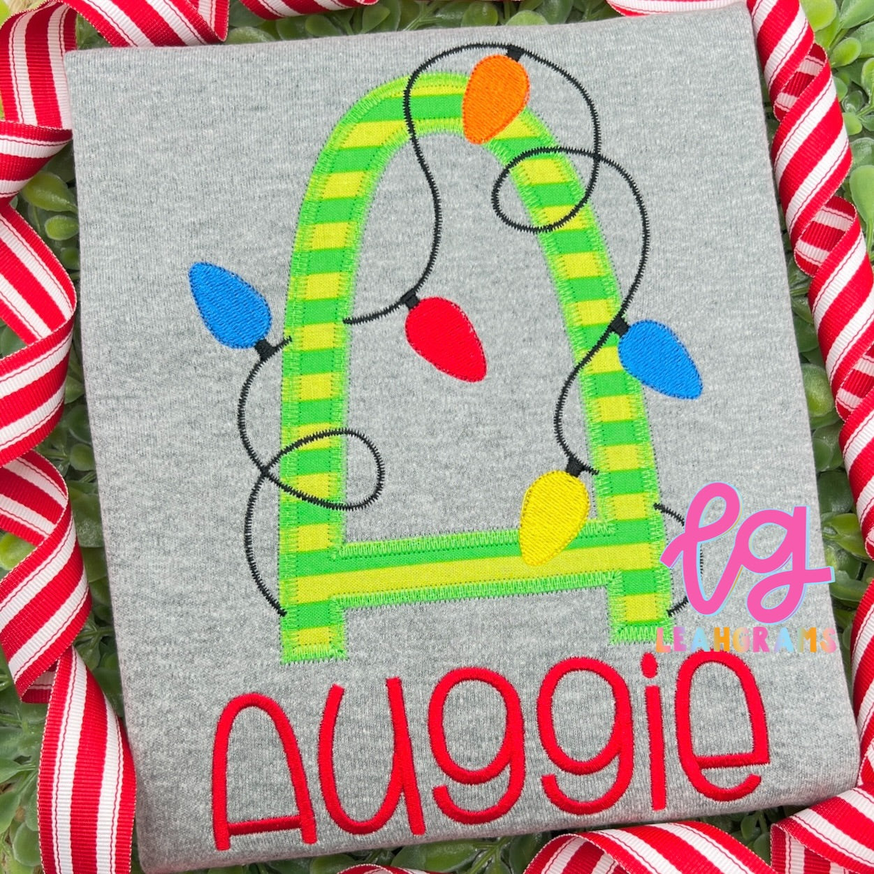 Christmas Light Letter Applique Shirt
