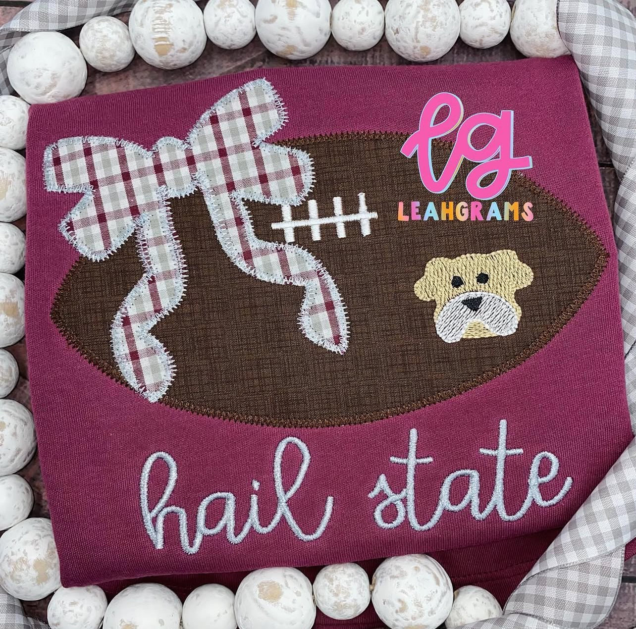 Ribbon Football with Stitched Team Name Shirt