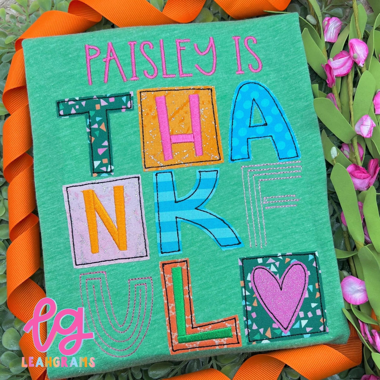 *Custom Name* is Thankful Applique Shirt