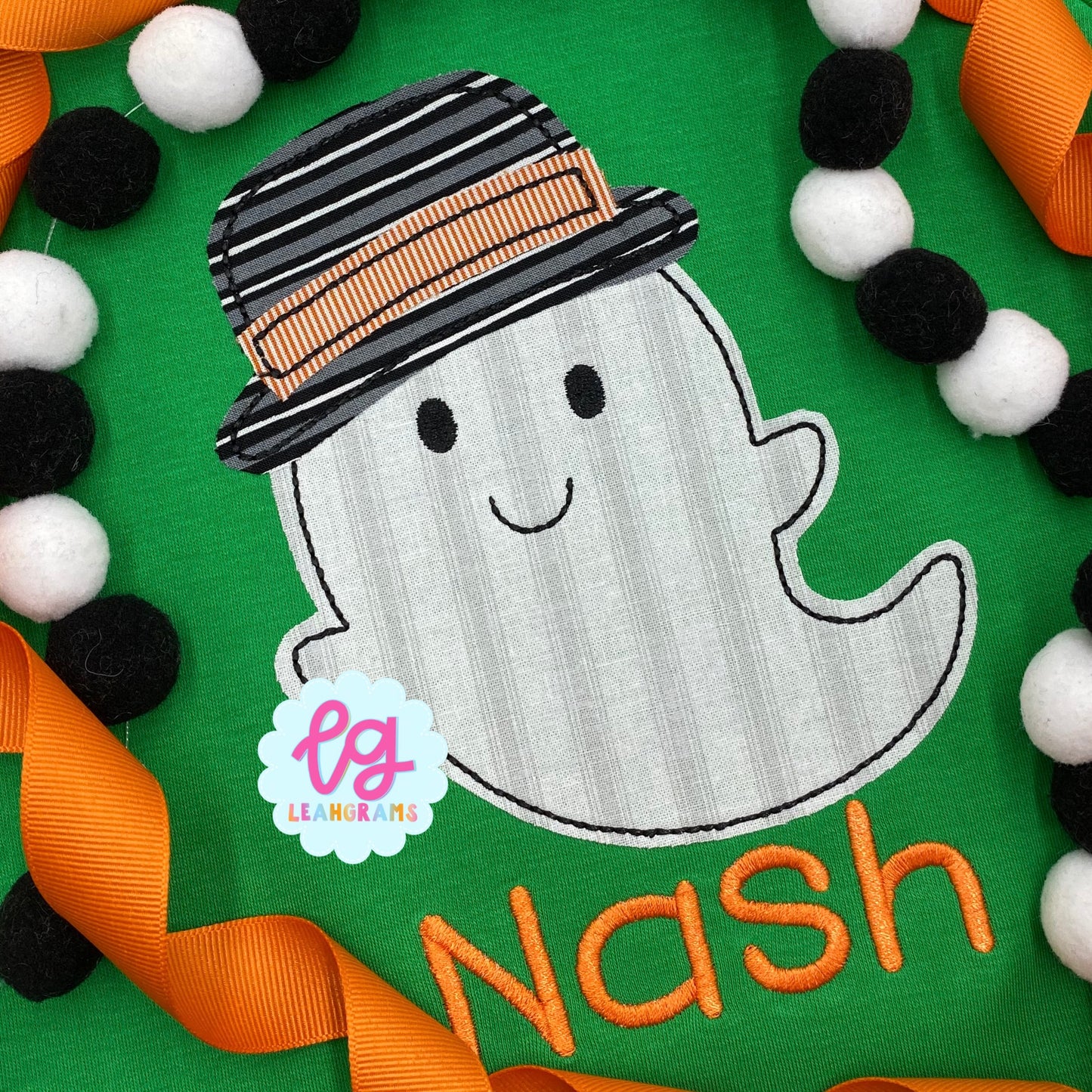 Friendly Ghost with Fedora Name Shirt