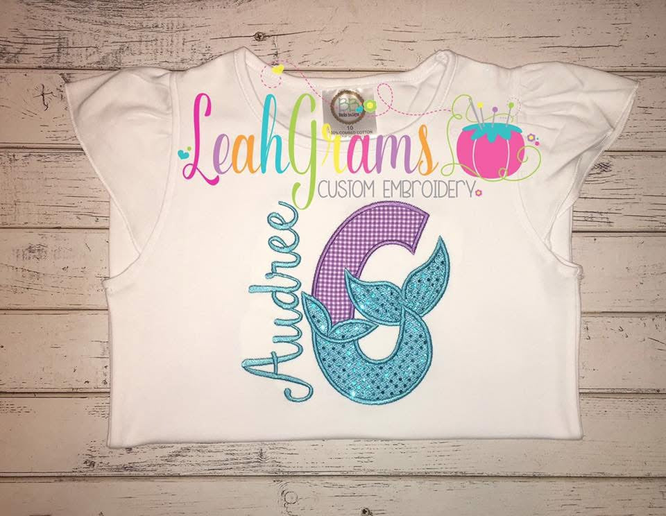 Mermaid Fin Birthday Shirt