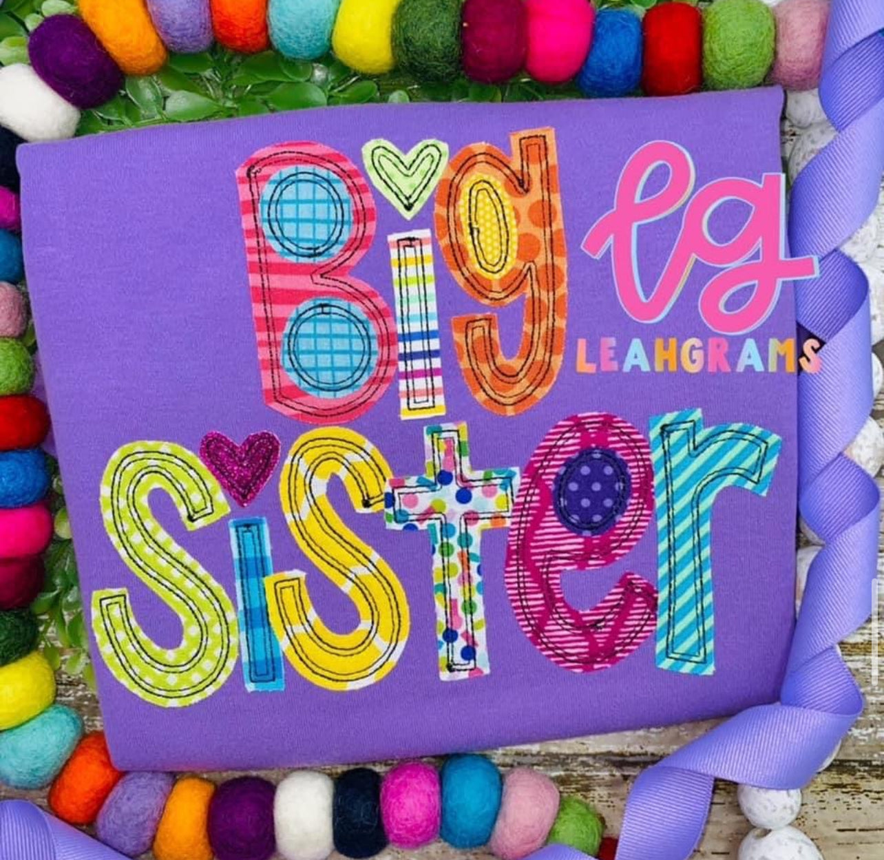 *Custom Name* Big Sister Funky Font Birthday Shirt