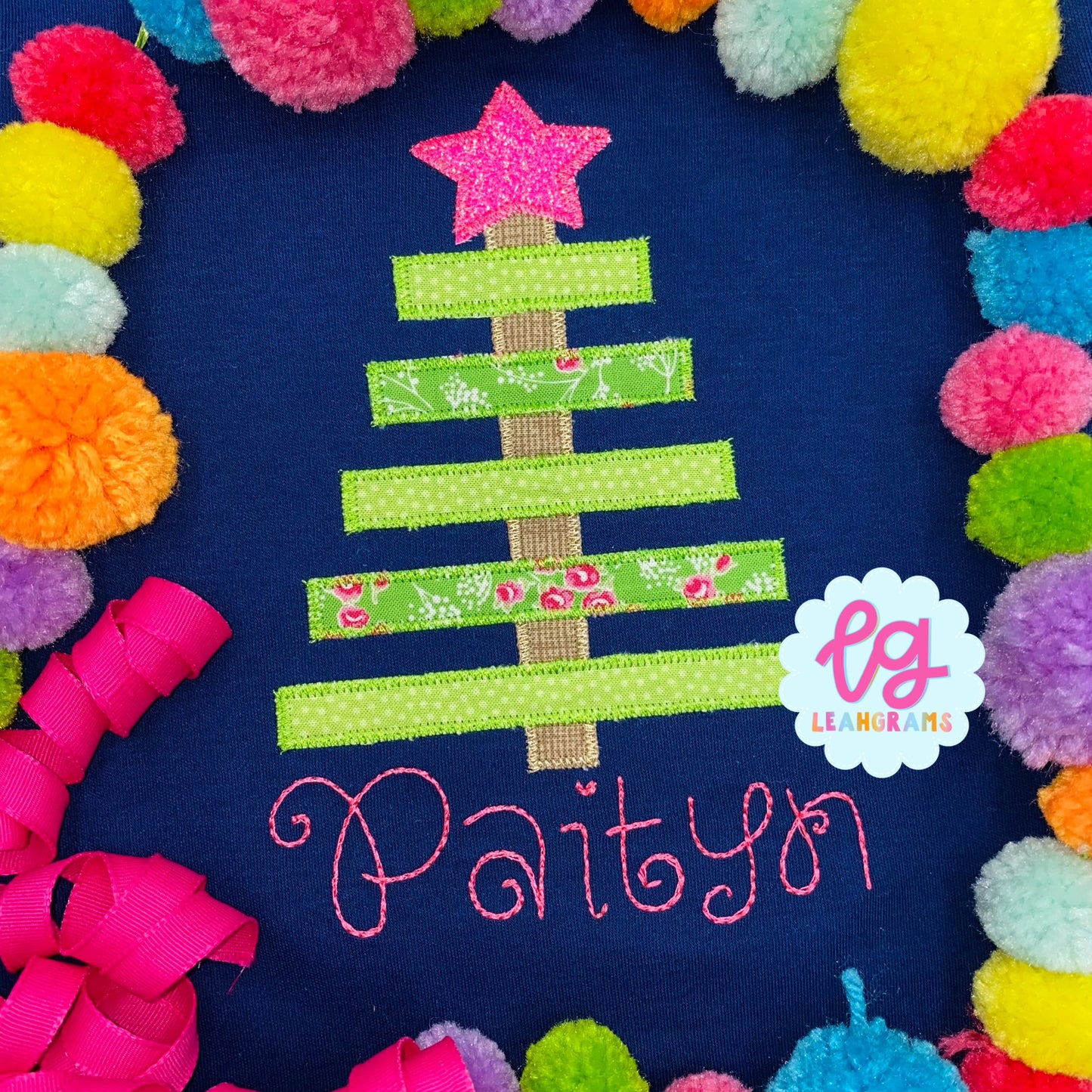 Block Christmas Tree Applique Shirt