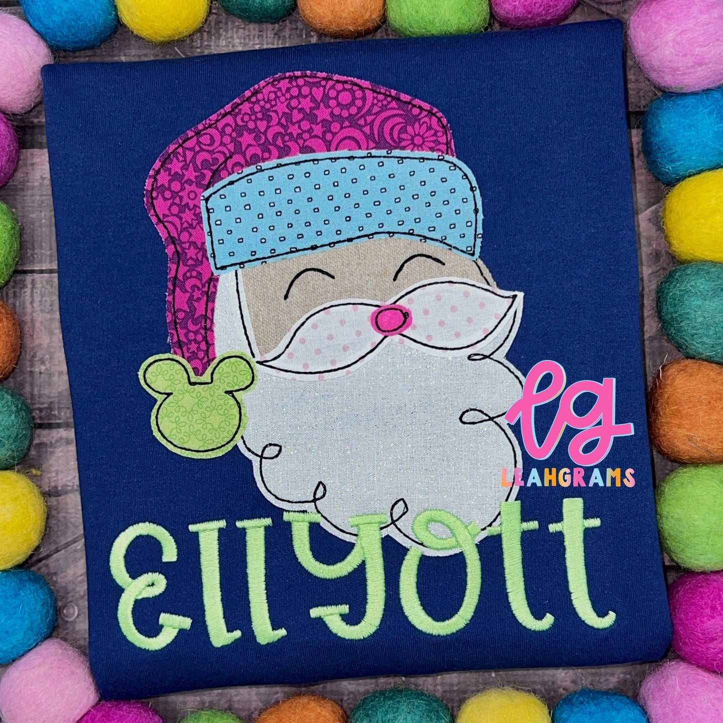 Mickey Mouse Santa Applique Shirt