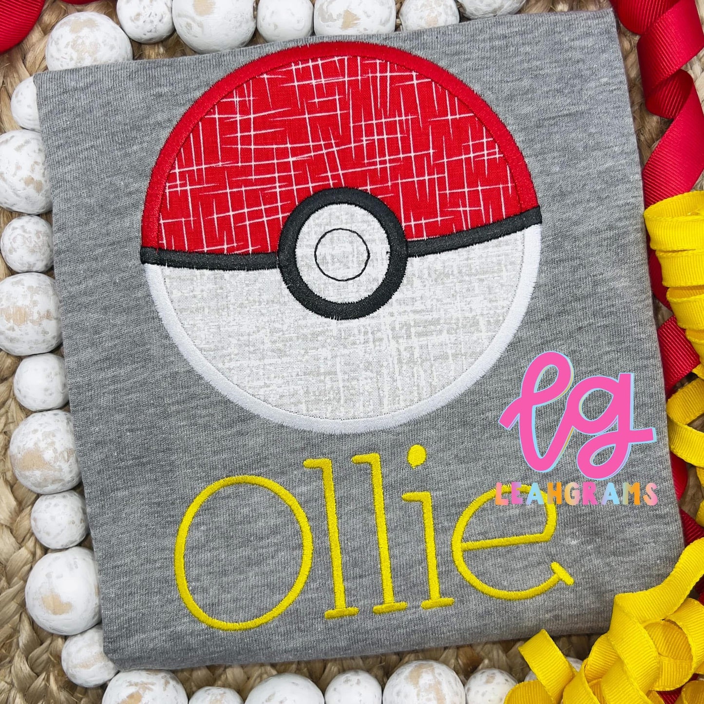 Inspired Applique Shirt- Pokeball