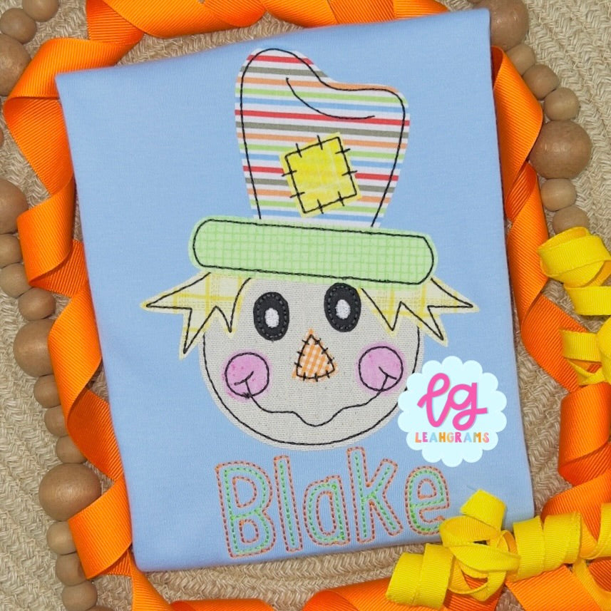 Top Hat Scarecrow with Name Shirt