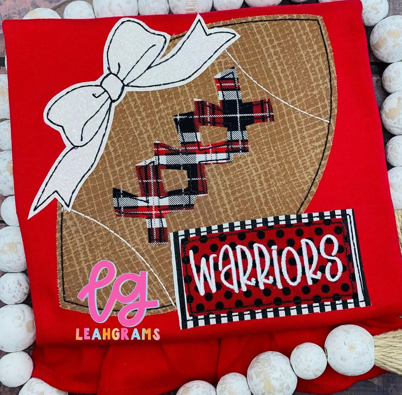 Girly Football with Bow Name Shirt