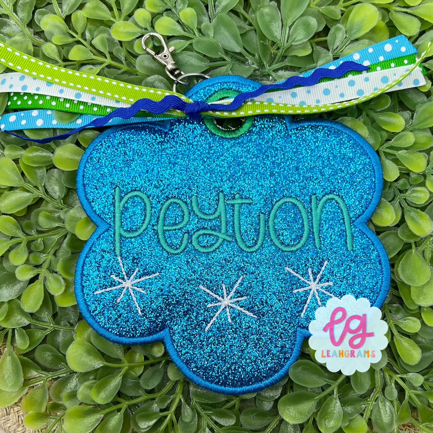 Scallop GLITTER Bag Tag