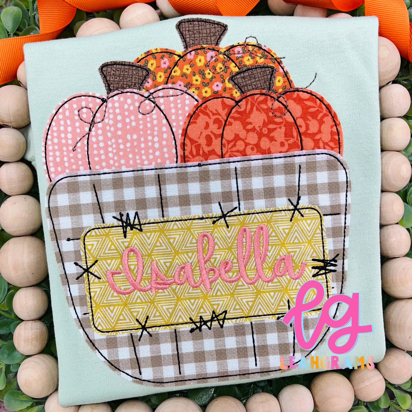 Pumpkin Basket Name Appliqué Shirt