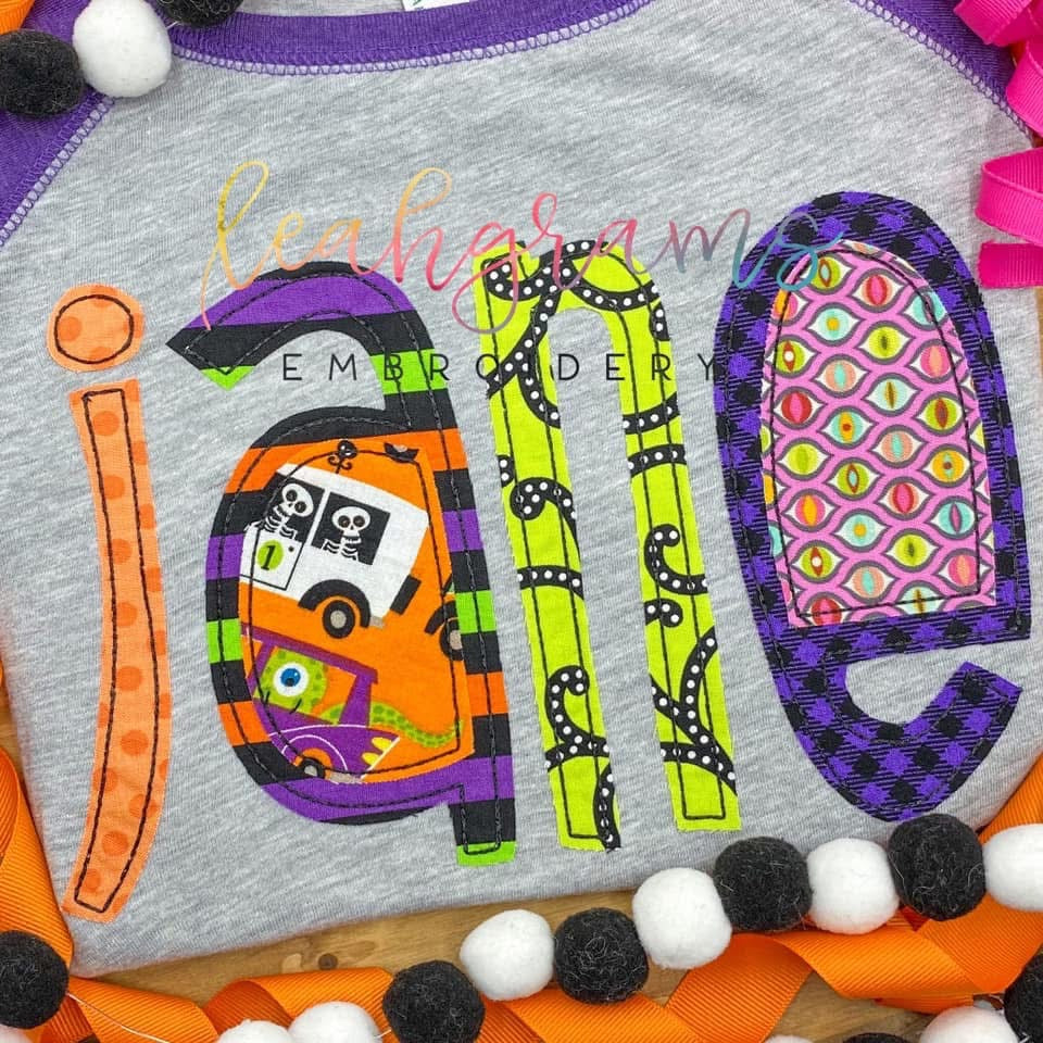 Halloween Spooky Name Appliqué Shirt