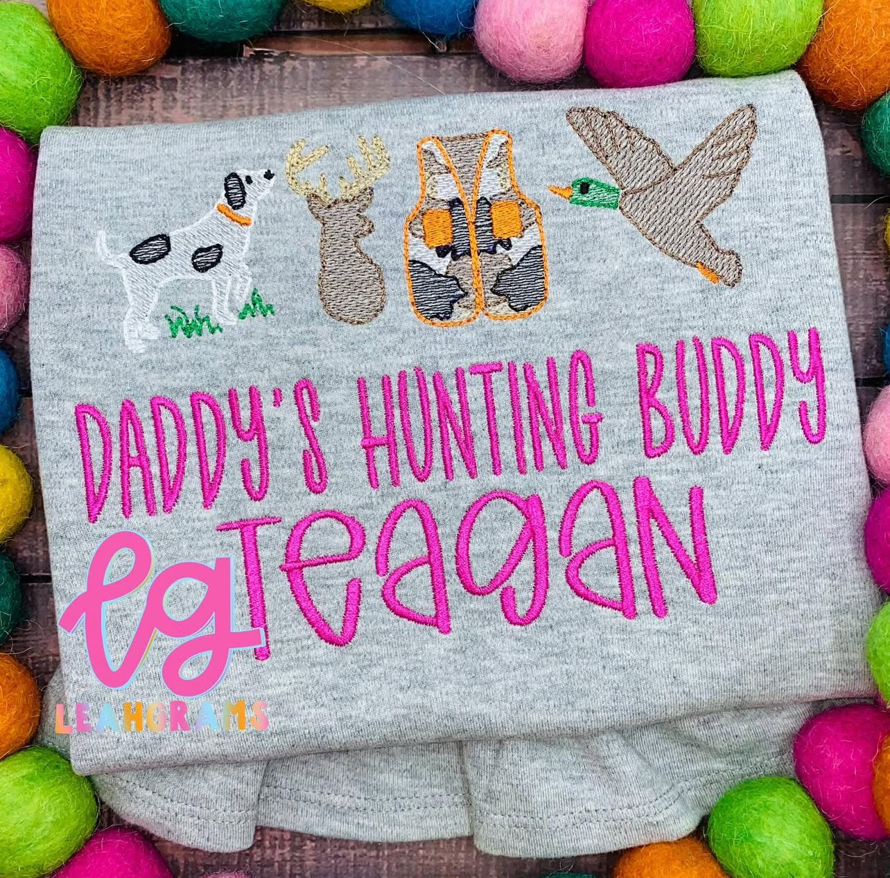 Daddy’s Hunting Buddy with Name Appliqué Shirt