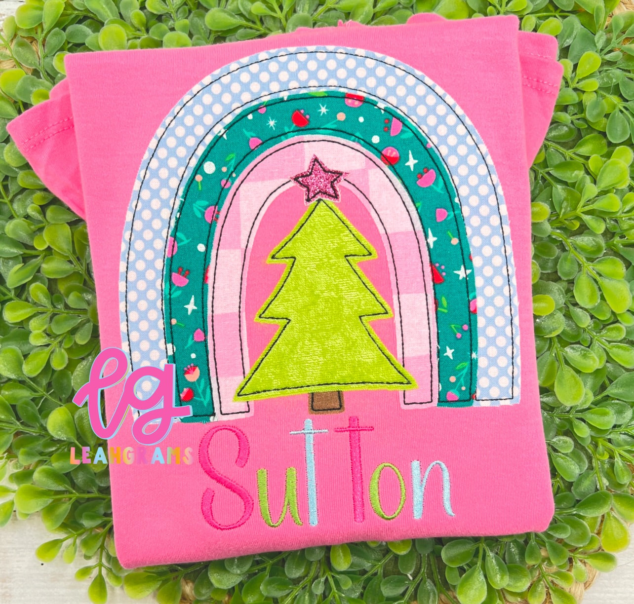 Rainbow with Tree Applique Shirt - Girl