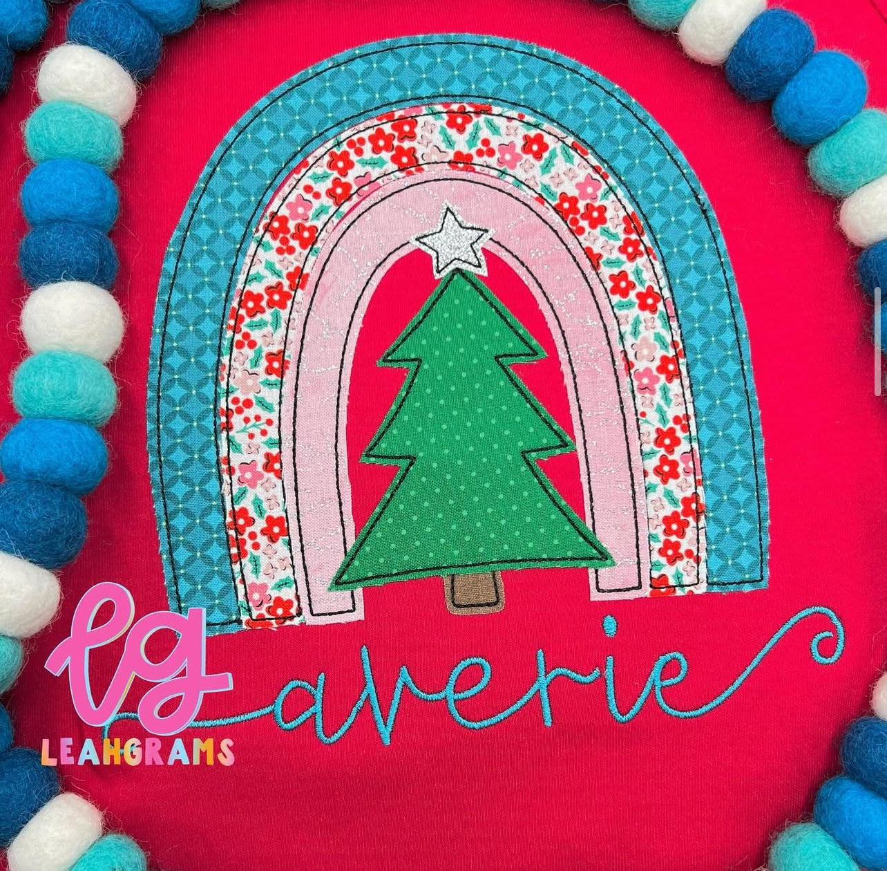 Rainbow with Tree Applique Shirt - Girl