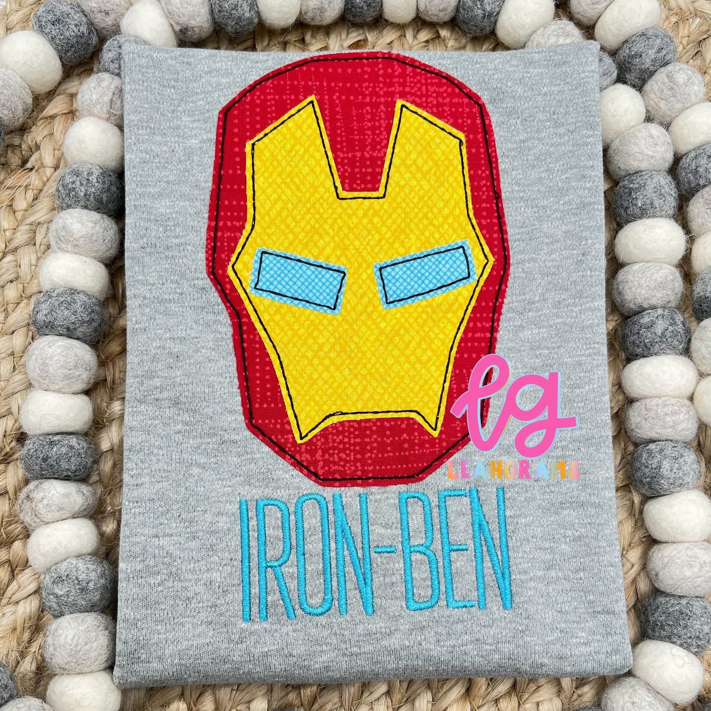 Iron Man with Name Appliqué Shirt