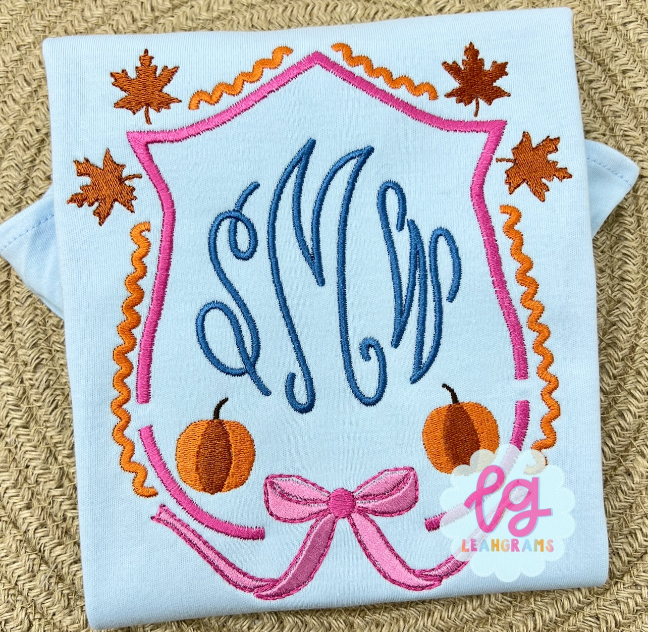 Fall Pumpkin Crest Monogram Shirt
