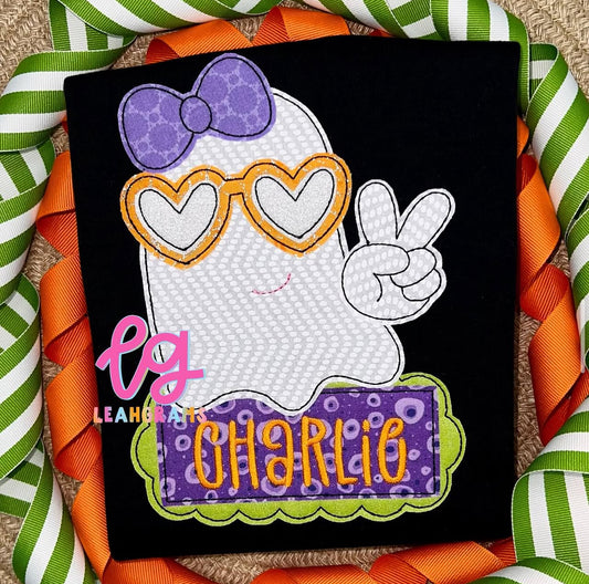 Peace Out, Ghosts! Name Shirt - Girl