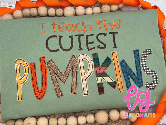 I Teach the Cutest Pumpkins Appliqué Shirt