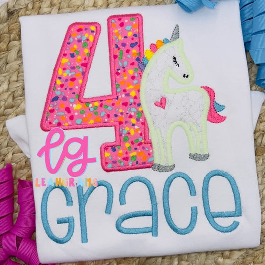 Unicorn Name Birthday Shirt