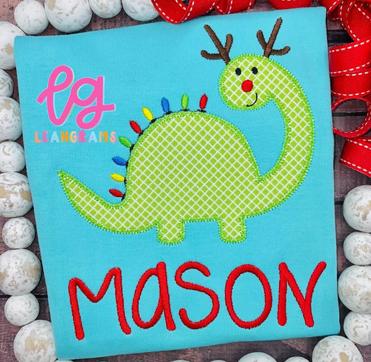 Rudolph the Red-Nosed Dino Applique Shirt