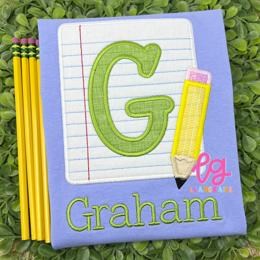 Paper with Letter Appliqué Shirt