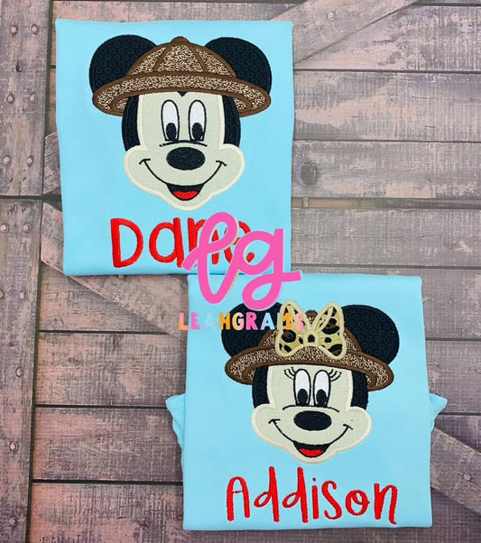 Inspired Applique Shirt- Jungle Mouse
