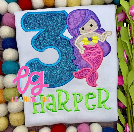 Sassy Mermaid Birthday Shirt