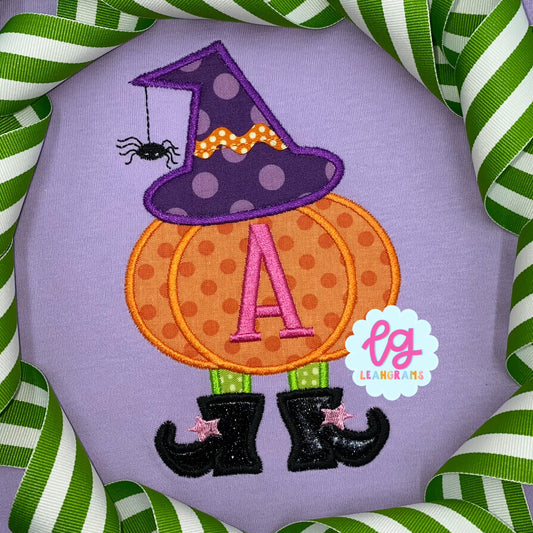 Witch Pumpkin Letter Shirt