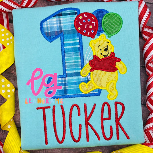 Winnie the Pooh with Name Birthday Shirt