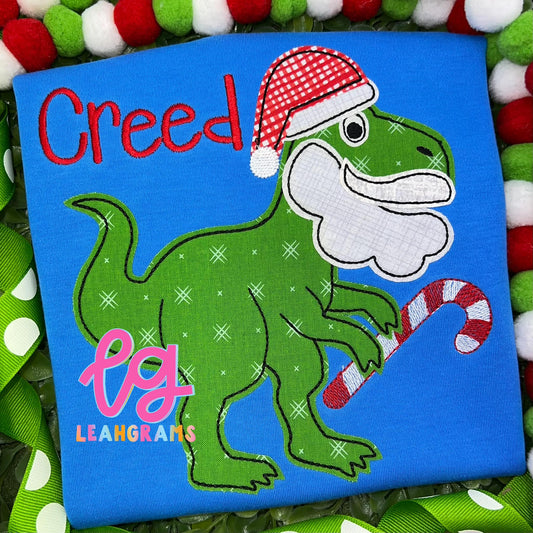 Santa T-Rex Applique Shirt