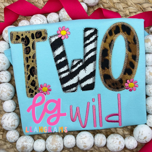 TWO Wild Applique Birthday Shirt