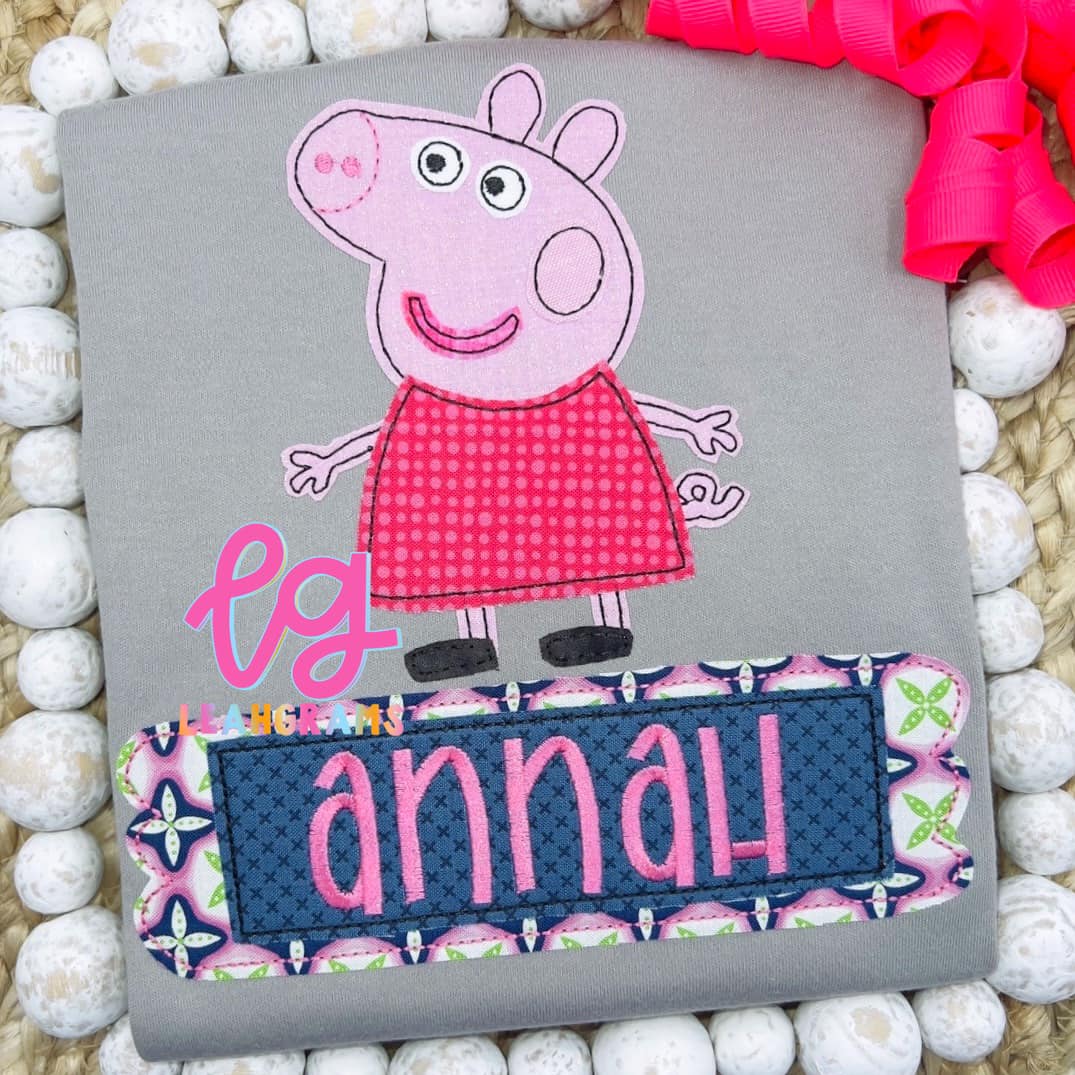 Inspired Applique Shirt- Pig