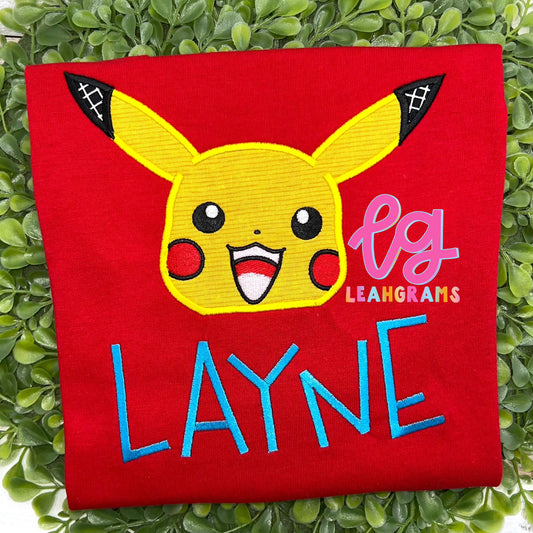 Inspired Applique Shirt- Pikachu