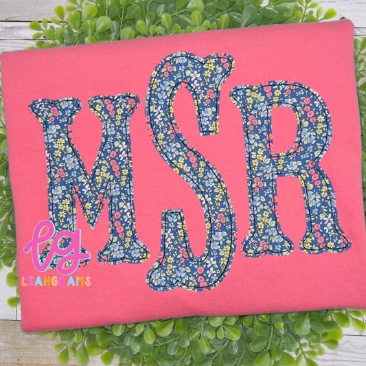 Monogram Applique Shirt- Fishtail - Adult