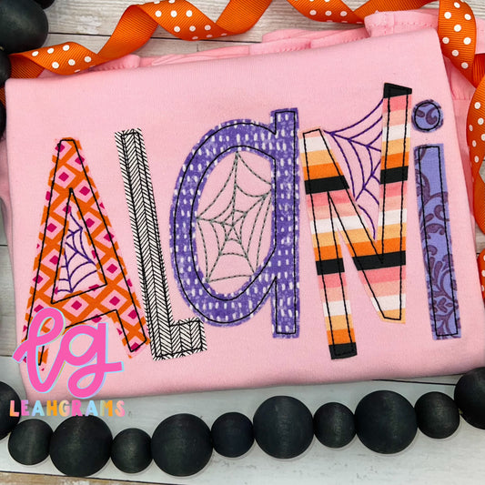 Halloween Spooky Name Appliqué Shirt