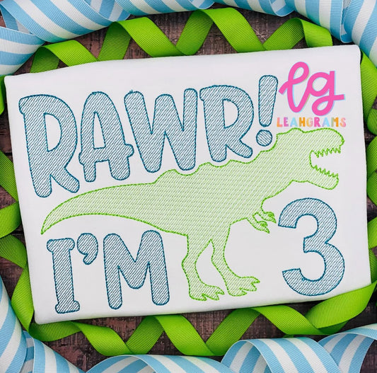 Rawr! T-Rex Birthday Shirt
