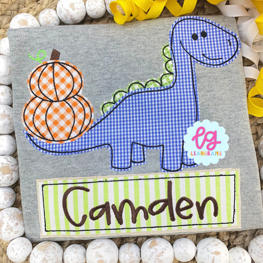 Pumpkin Dino Name Shirt