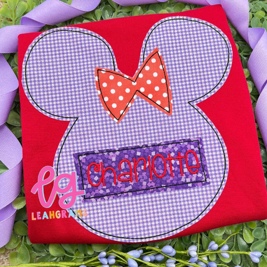 Inspired Applique Shirt- Mickey Ears with Bow