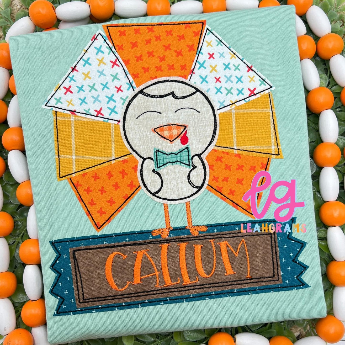 Turkey with Name appliqué Shirt - Boy