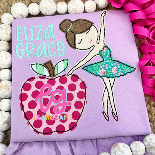 Back to school Ballerina Name Shirt