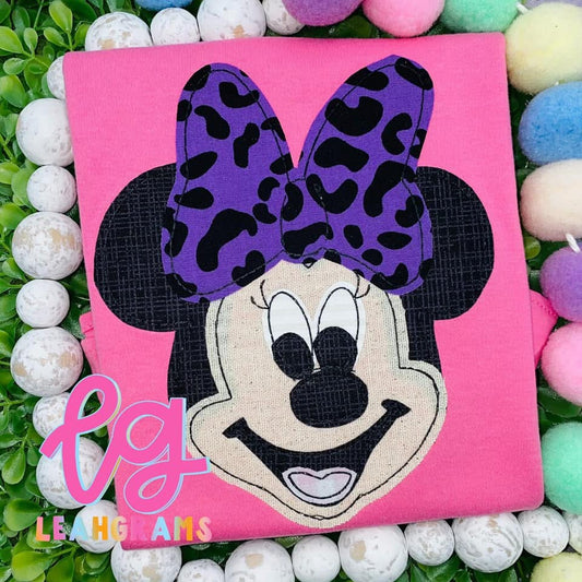 Inspired Applique Shirt- Minnie Mouse